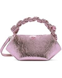 Ganni - Logo-Detail Mini Bou Tote Bag - Lyst