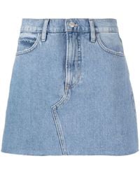FRAME - A-line Short Denim Skirt - Lyst