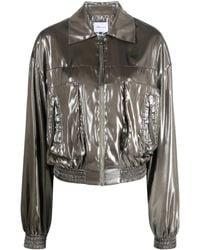 Blumarine - Chaqueta Bomber Con Cuello De Pico - Lyst
