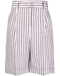 Kiton - Vertical-Stripe Knee-Length Shorts - Lyst