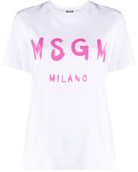 MSGM - T-shirt Con Logo - Lyst