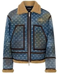 DSquared² - D2 Monogram Shearling-Jacke Im Kaban-Stil Mit Dirty-Wash-Effekt - Lyst