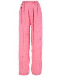 Balenciaga - Logo-Jacquard Wide-Leg Silk Trousers - Lyst