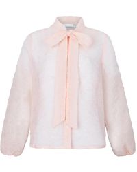 Douuod - Blumenjacquard-Hemd Mit Schleifendetail - Lyst