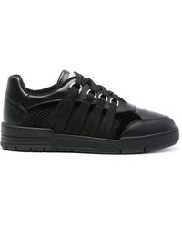 Moschino - Lace-detailed Panelled Sneakers - Lyst