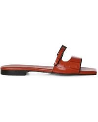 Giuliano Galiano - Croc-Effect Buckle-Fastening Sandals - Lyst