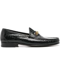 Tom Ford - Crocodile-Effect Leather Loafers - Lyst