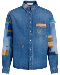Marni - Patchwork Denim Shirt - Lyst