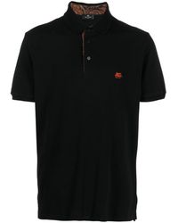 Etro - Cotton Pique Logo Polo Shirt - Lyst