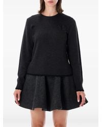 Ganni - Logo-Patch Crew-Neck Sweater - Lyst
