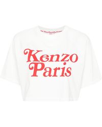 KENZO - T-shirt crop à logo imprimé - Lyst