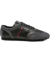 Marni - Logo-Embroidered Panelled Sneakers - Lyst