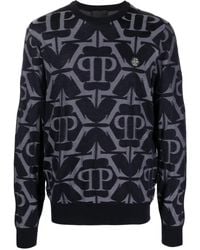 Philipp Plein - Chrome Patterned-Intarsia Sweatshirt - Lyst