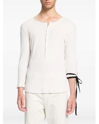 Ann Demeulemeester - Ilyas Serafino Rib-Jersey T-Shirt - Lyst
