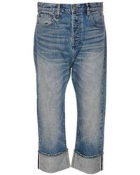 R13 - Logo-Patch Cuffed Jeans - Lyst
