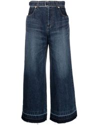 Sacai - High-waisted Belted Flared Jeans - Lyst