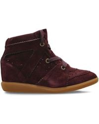 Isabel Marant - 50Mm Bobby Lace-Up Suede Wedge Sneakers - Lyst
