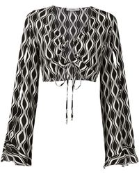 Amir Slama - Cropped Bell-Sleeved Blouse - Lyst