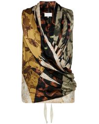 Maison Margiela - Draped Silk Top - Lyst