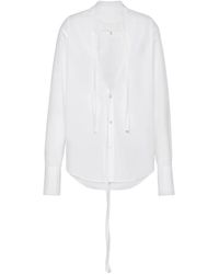 Maison Margiela - V-Neck Cotton Shirt - Lyst