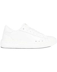 MSGM - Logo-Detail Leather Sneakers - Lyst