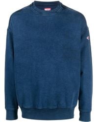 DIESEL - D-Krib Track Denim Sweatshirt - Lyst