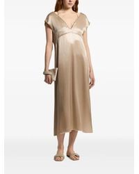Peserico - V-Neck Midi Dress - Lyst