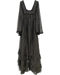 Chloé - Polka-Dot Ruffled Maxi Dress - Lyst