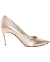 Casadei - 100Mm Blade Metallic Pumps - Lyst