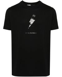 Karl Lagerfeld - T-Shirt mit Blitz-Print - Lyst