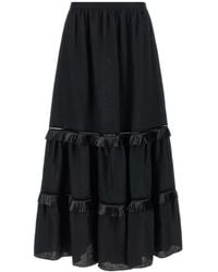Kiton - Minijupe À Franges - Lyst