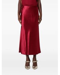 Max Mara - Satin-Finish Silk Midi Skirt - Lyst
