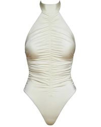 Noire Swimwear - Badpak Met Halternek En Ruches - Lyst