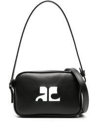 Courreges - Logo-Appliqué Leather Shoulder Bag - Lyst