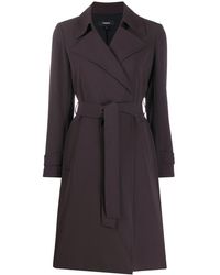 Theory Belted Trench Coat - Brown