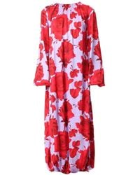 MSGM - Floral Long-Sleeve Dress - Lyst