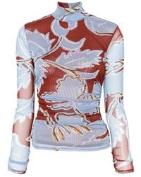 Diane von Furstenberg - Logan Floral-Print High-Neck Top - Lyst