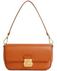 Coccinelle - Medium C-Me Lock Pebbled Leather Shoulder Bag - Lyst