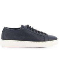 Santoni - Perforated-Detail Leather Sneakers - Lyst