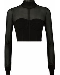 Dolce & Gabbana - Pull-bustier à coupe crop - Lyst