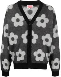 KENZO - Boke Flower-Motif Cotton Cardigan - Lyst