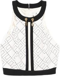 Elisabetta Franchi - Top Con Scollo All'Americana - Lyst