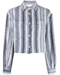 IRO - Embroidered-stripe Cropped Shirt Jacket - Lyst