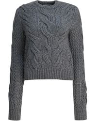 Max Mara - Wool-Blend Crewneck Sweater With Braids Knitwear - Lyst