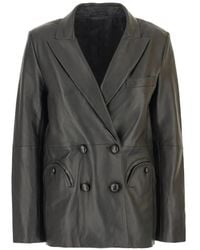 Blazé Milano - Double-Breasted Calf Leather Jacket - Lyst