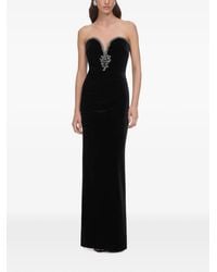 Self-Portrait - Velvet Maxi Dress - Lyst