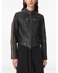 AllSaints - Tiggy Side-Stripe Leather Jacket - Lyst