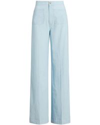 Polo Ralph Lauren - Leaton Wide-leg Chambray Trousers - Lyst