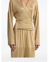 Alberta Ferretti - Wrap-Style Metallic-Effect Shirt - Lyst