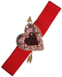 Dolce & Gabbana - Ceinture En Ruban De Soie À Motif De Cœur - Lyst